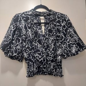 Black Floral Choker Top